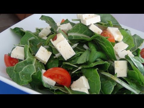 Ensalada de espinacas y queso panela